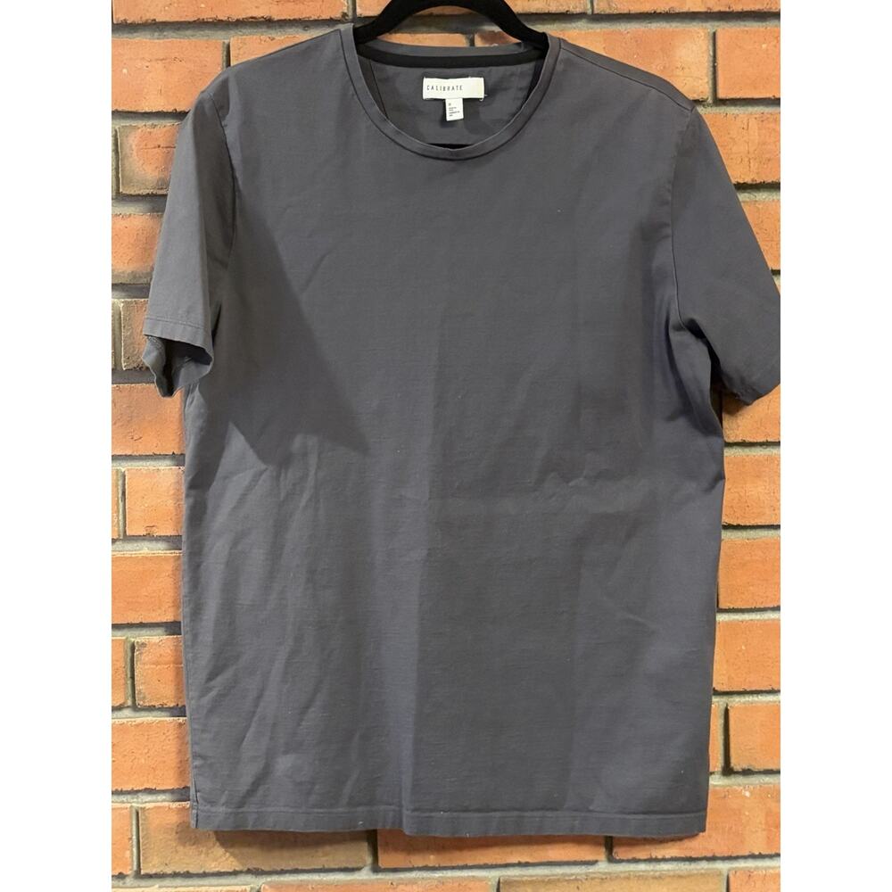 Calibrate Mens Medium Gray Crew Neck T Shirt Short Sleeve Minimalist